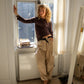 Cecilie is 168 cm tall and wears size S. | dark brown