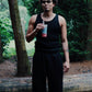 Oskar is 185 cm tall and wears size L. | black