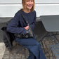 Anna is 168 cm tall and wears size S. | navy