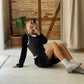 Karoline is 165 cm tall and wears size S. | black