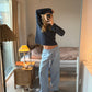 Herdis is 168 cm tall and wears size S. | navy