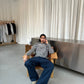 Kevin is 190 cm tall and wears size XL. | navy