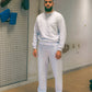 Hamza is 193 cm tall and wears size XL. | loose grey