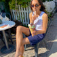 Kristiane is 166 cm tall and wears size S. | navy