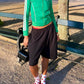 Jemimah is 174 cm tall and wears size L. | black