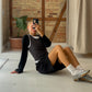 Karoline is 168 cm tall and wears size M. | black