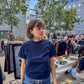 Karin is 165 cm tall and wears size S. | navy