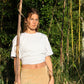 Isabella is 172 cm tall and wears size M. | grey