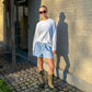 Lea is 178 cm tall and wears size M. | white
