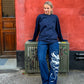 Erica is 163 cm tall and wears size M. | navy